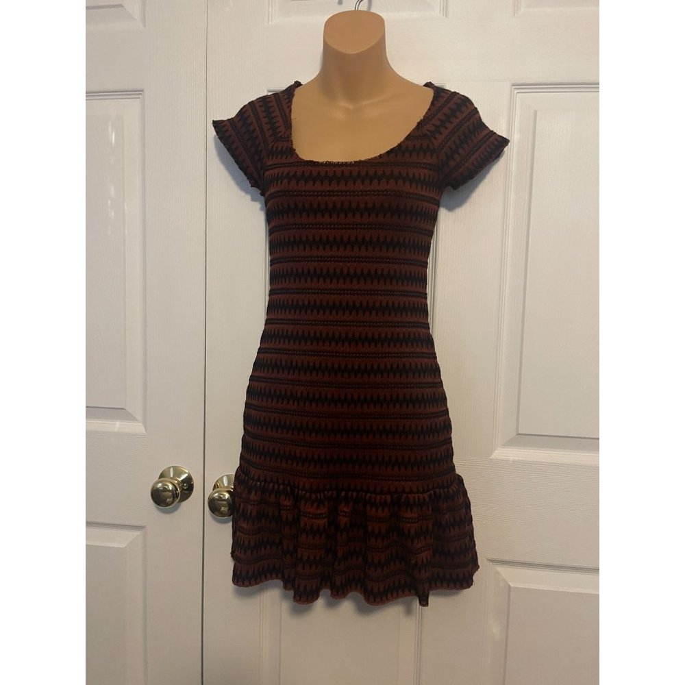 Free People Short Sleeve Mini Dress Size XS Ruffled Hem